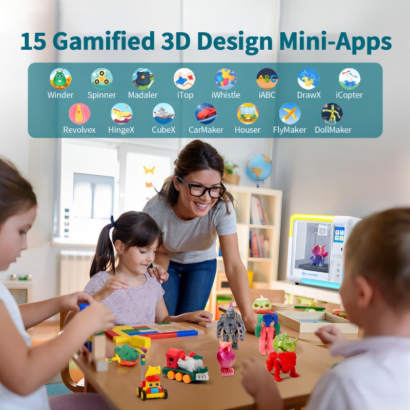 XMAKER features - 15 gamified 3d design mini apps